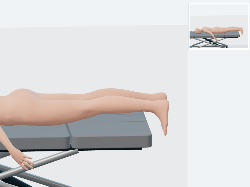 FEMORAL — PKB / FLEXIÓN DE RODILLA EN PRONO: posición inicial